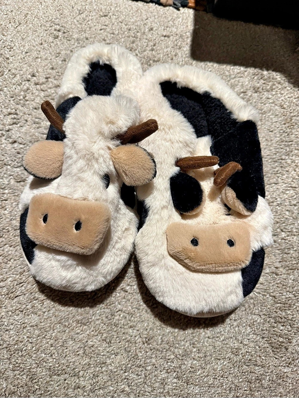 Cow Slippers Black & White